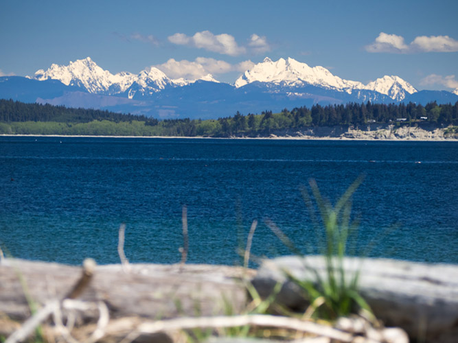 View of Cascade Range from Marrowstone Point