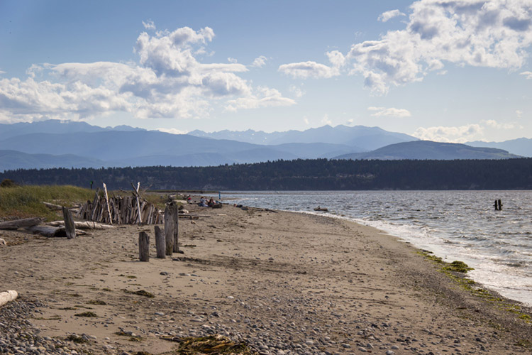 View toward the Olympic Mountains from Fort Flagler State Park