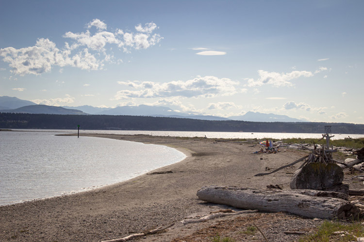 View toward the Olympic Mountains from Fort Flagler State Park