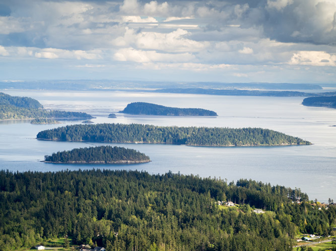 Islands of the Puget Lowland from Mount Erie