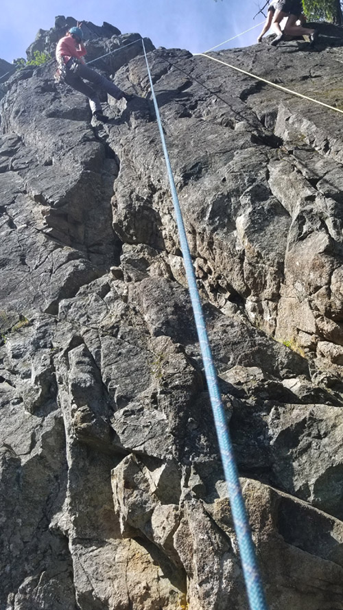Rock climbing at Mount Erie