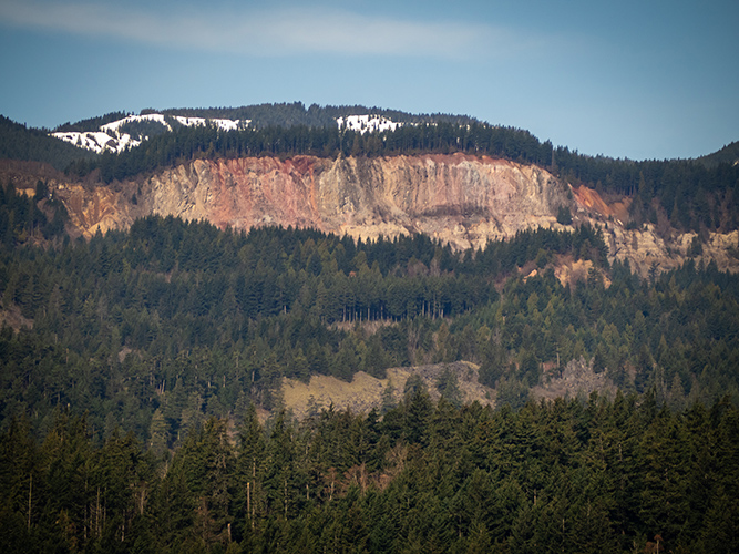 Red Bluffs, part of the Cascade landslide complex.