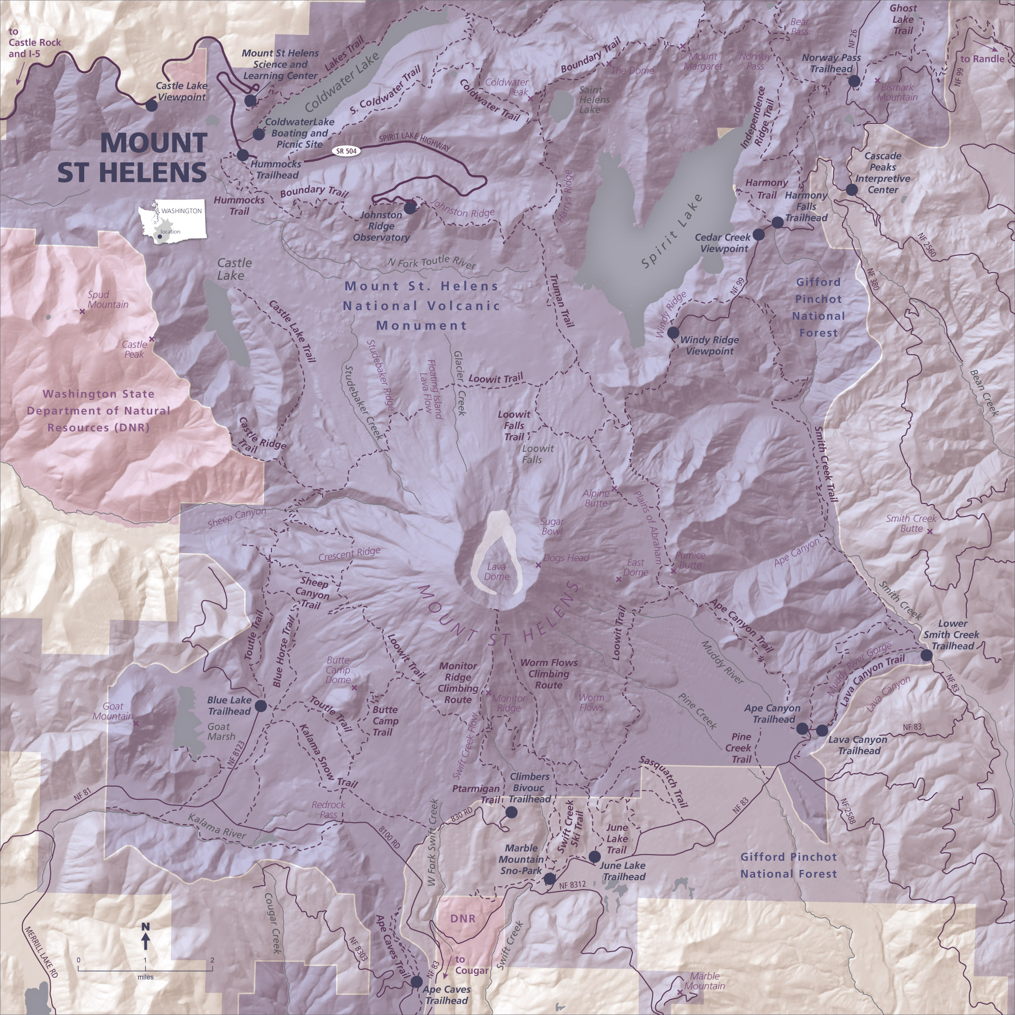 mount st helens map